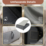 Upholstered Double Bed with Storage, USB-C and Full Slatted Base, 160x200cm, Grey Cotton