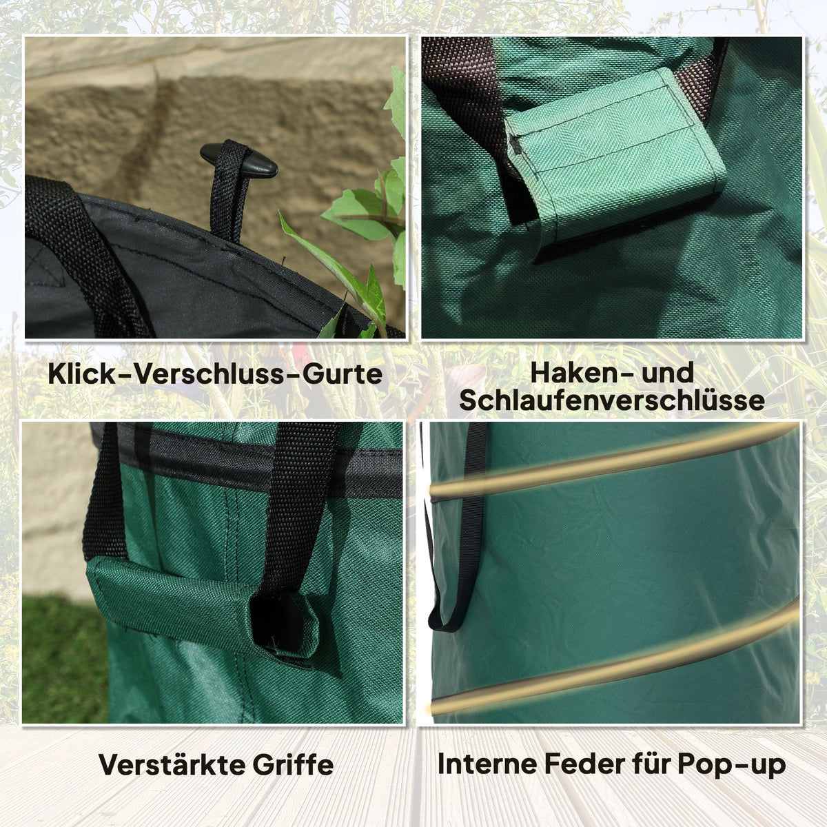 Garden Bag 4x86L Waterproof, Reusable, Green