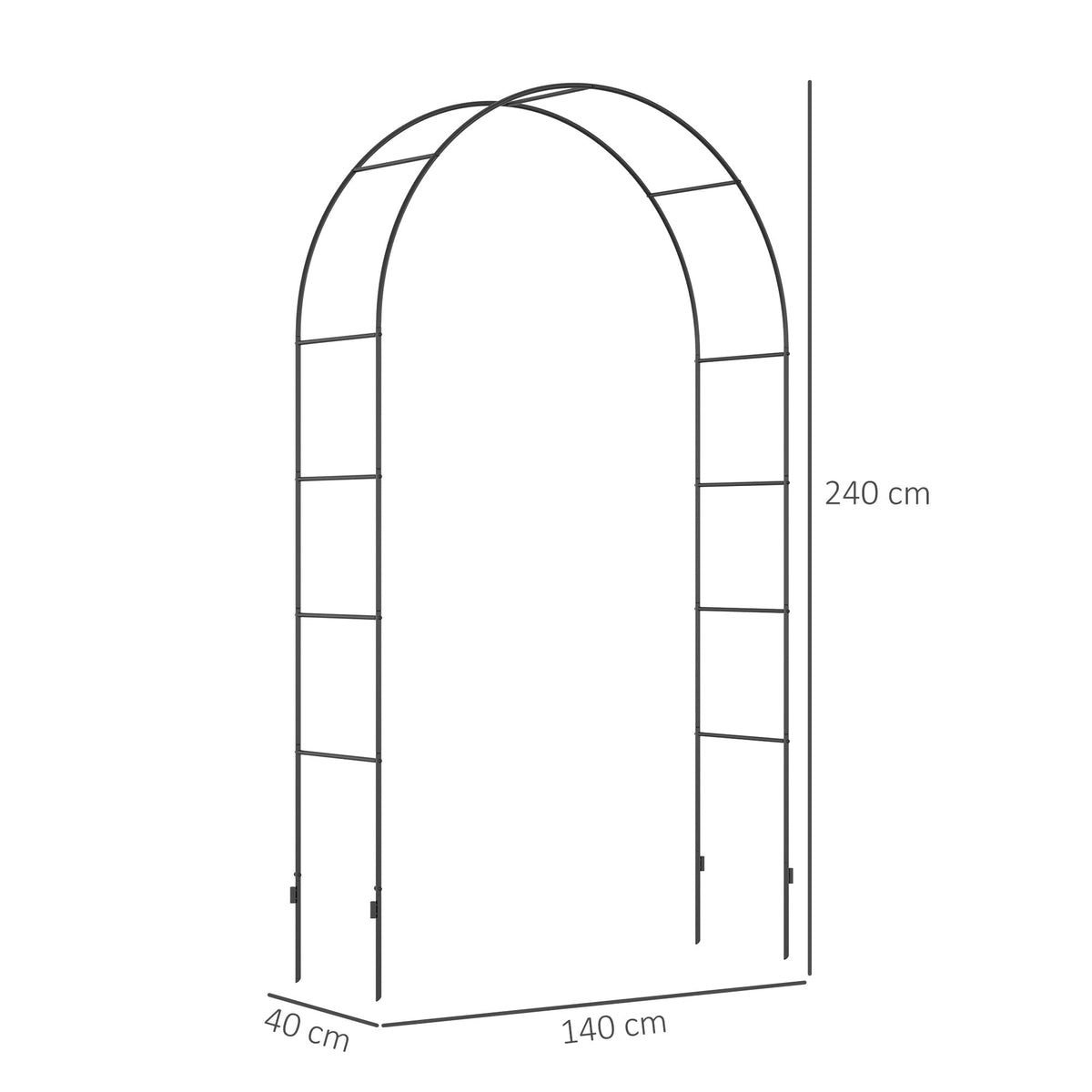 Rose Arch Metal Archway Garden Arch Climbing Plants Black