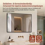 Bathroom Mirror 50x70 cm, Copper-Free HD Wall Mirror, Black Aluminum