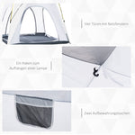 Dome Tent, 4 Person, Lightweight, Waterproof, UV 50+