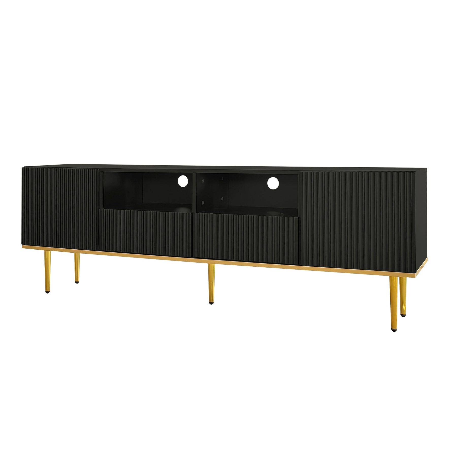 TV Cabinet, Modern with Golden Feet and Edge
