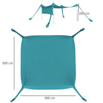 Sunshade Canopy, Waterproof 3x3x2m, Steel Poles, Fabric
