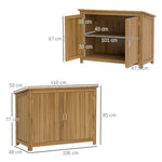 Wooden Garden Shed, Weatherproof Tool Shed with Shelves, Brown