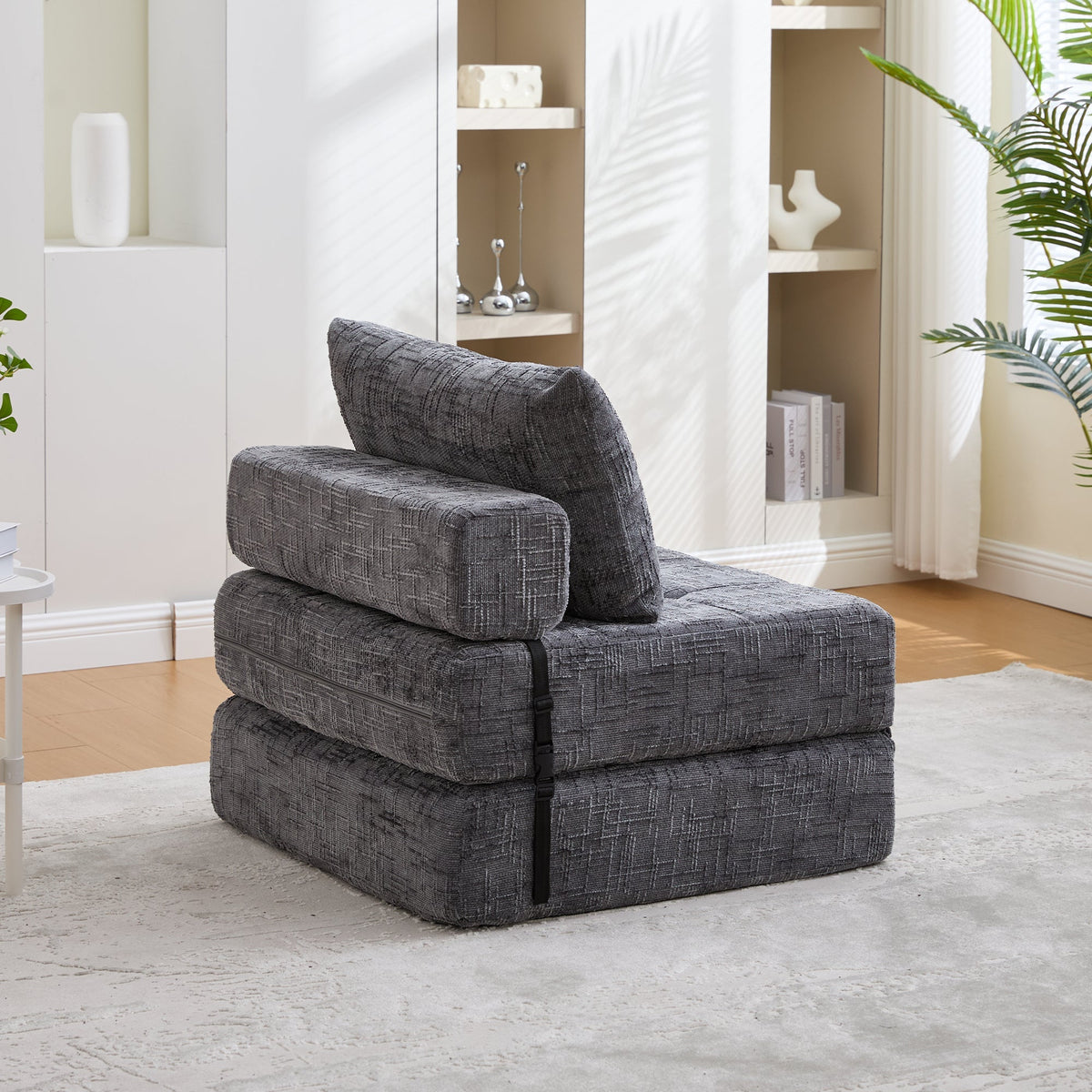 Folding Sofa Bed with Pillows & Backrest, Comfortable Floor Mattress