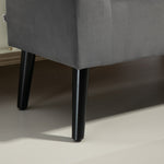 Upholstered Bench with Storage Space, Armrests, Dark Grey Velvet