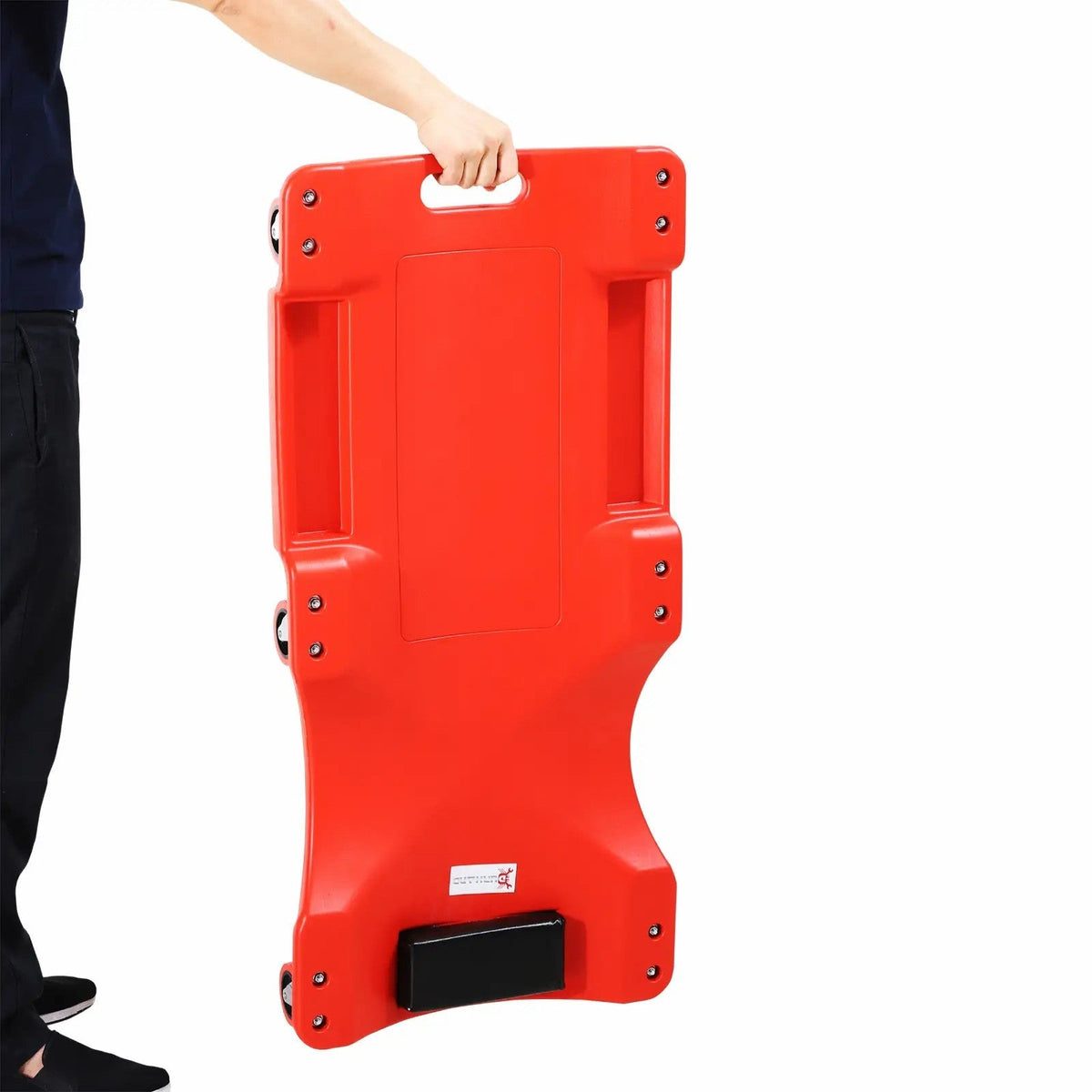 DURHAND Car Rolling Board Workshop Bed, 6 Wheels, 120 kg Load Capacity, Red