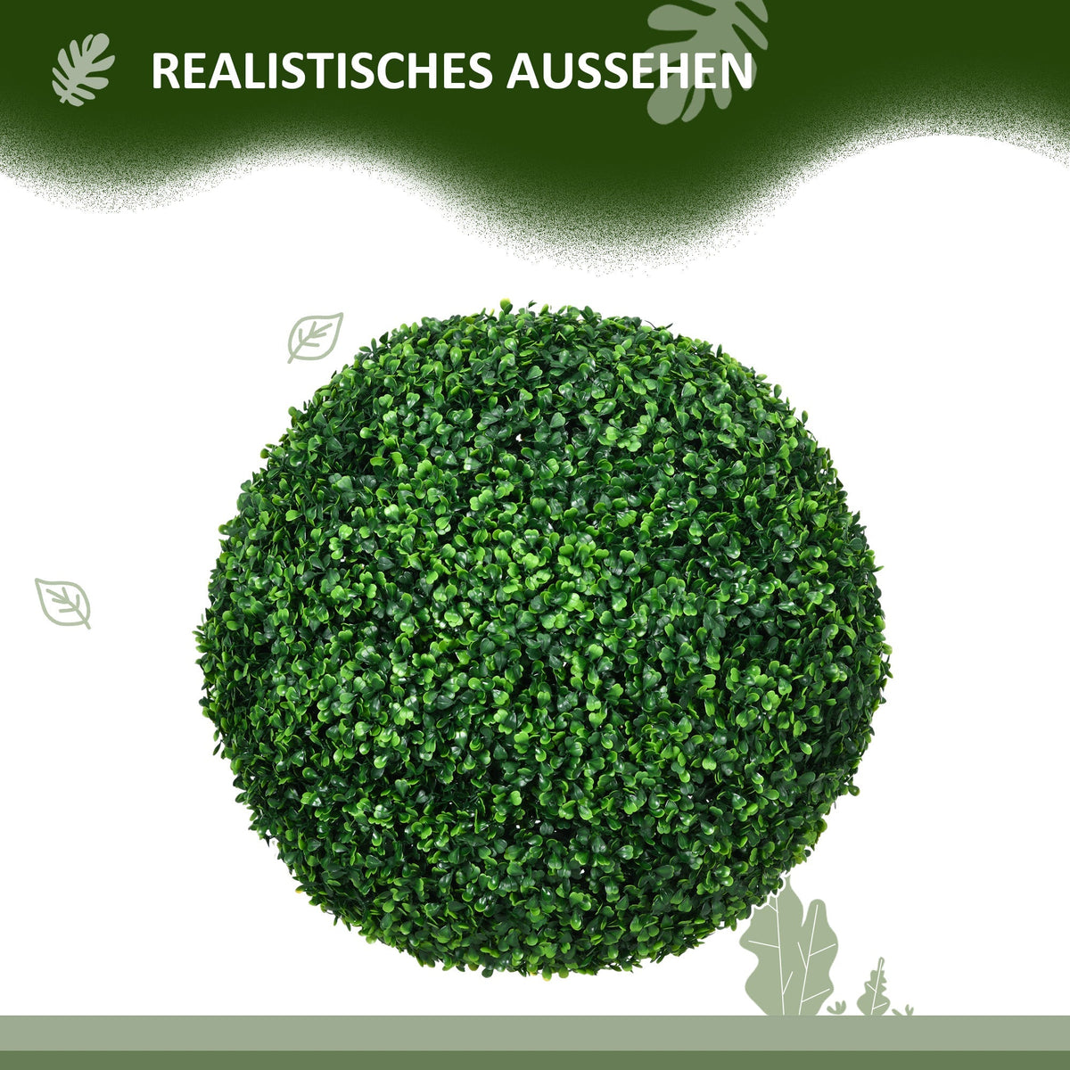 Artificial Boxwood Balls, 50 cm, Set of 2, Plastic