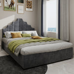 Modern Minimalist Soft Bed, 140*200CM, High Box Bed, Gray