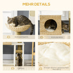 Cat Tree, 100.5 cm High, Cat Cave, Bed, Stairs, Sisal, Natural