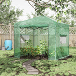 Greenhouse/Tomato House Roll-Up Door Window 238x178x240cm PE Steel Dark Green