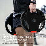 Dumbbell Weights Set, 4pc 5kg/7.5kg 2.5cm Bore, Black
