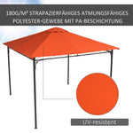 Replacement Roof Gazebo Sun Protection Cover Polyester Orange
