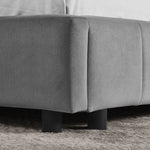 Double bed 160x200cm Upholstered Velvet, Sturdy Frame, Easy Assembly, Dark Grey