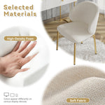 Dining Chairs Set of 4 with Gold Legs, Beige Chenille