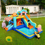 Children's Bouncy Castle Multifunctional Outdoor Water Park + Trampoline, Slide, 450W Blower
