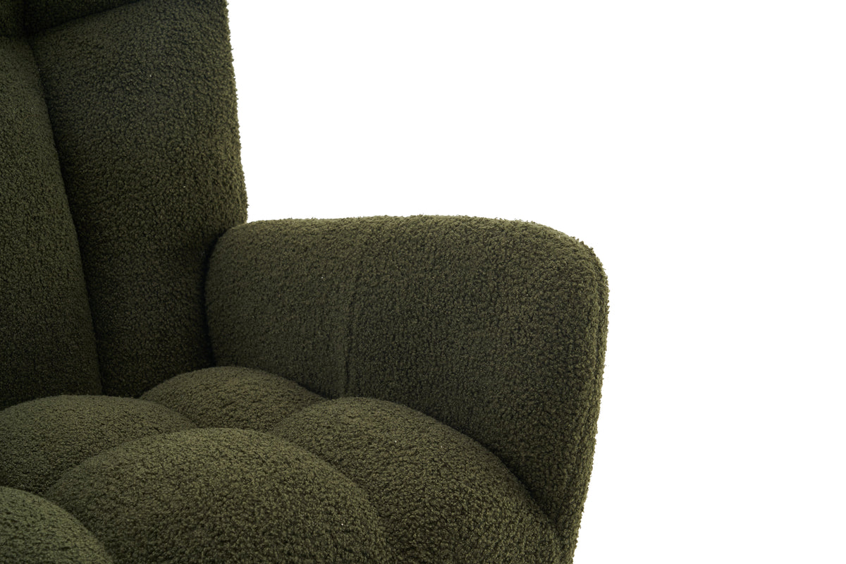 Rocking Chair Modern High Back Armrests - Green