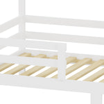 Children's House Bed 90x200cm Roof Design - Solid Pine, White