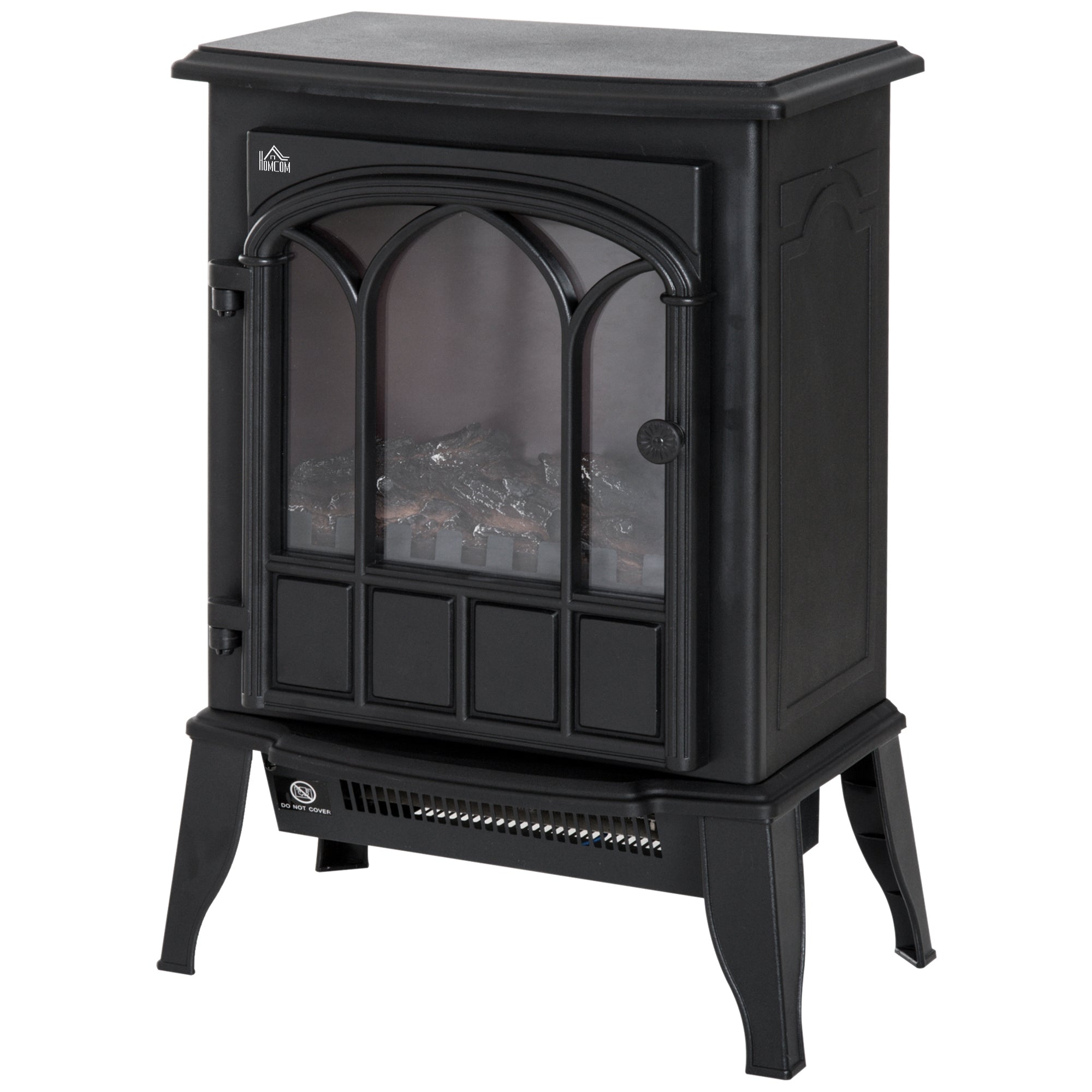 Electric Fireplace, 2000W Freestanding LED Flame, Metal