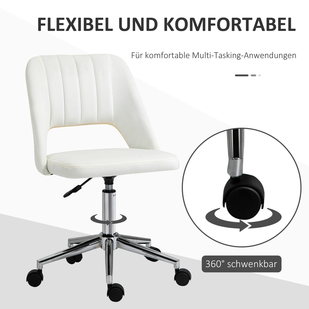 Swivel Chair Height-Adjustable Compact Ergonomic, Beige