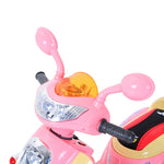 Electric Children's Motorcycle Tricycle with 6V Battery and Metal Frame, Pink and Yellow