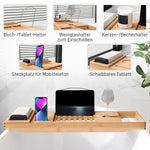 Bamboo Bathtub Caddy, Adjustable, Natural Material