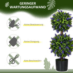 Artificial Plants, Lavender, Set of 2, 70 cm UV-resistant, Green