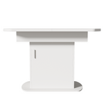 Extendable Oval Dining Table Modern Minimalist Storage Space-saving White