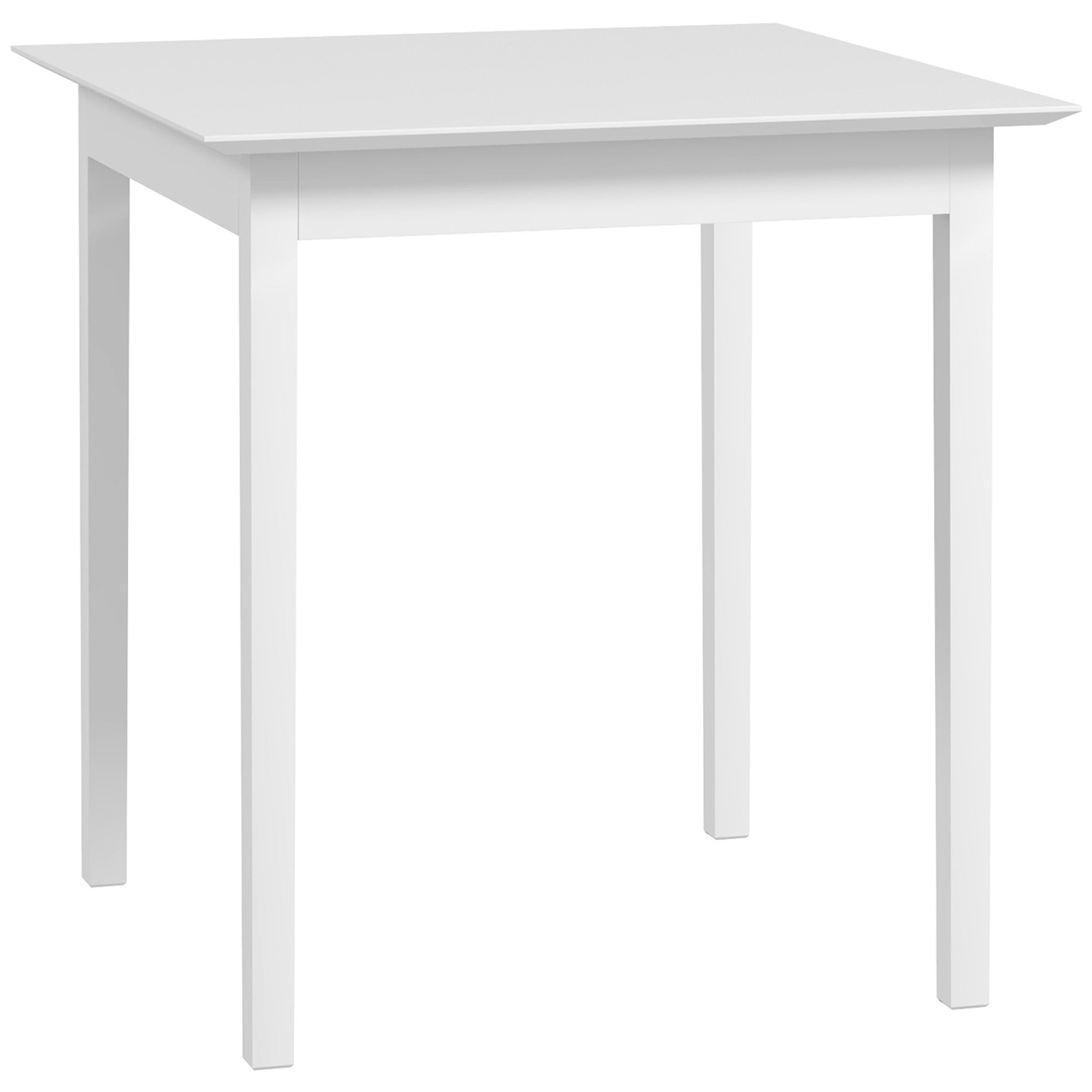 Square Dining Table for 2, 75 x 75 x 76 cm, Wood, White