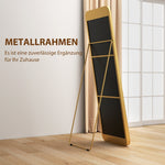Full-Length Mirror, Freestanding, Tilting, Metal Frame, Gold