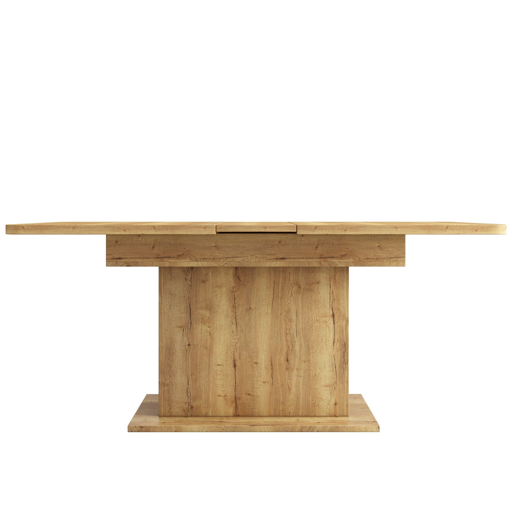 Extendable Dining Table Rectangular L110/130xW70xH75 with Storage Space-Saving Iron Frame - Natural