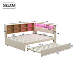 Sofa Bed 140x200 Pull-out Bed USB Storage Beige