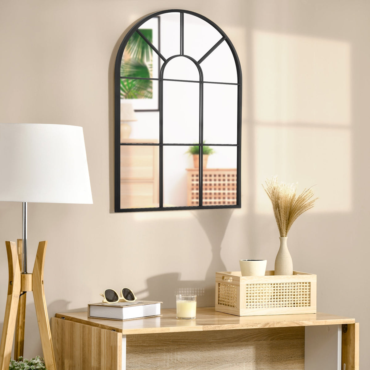 Window Mirror, Metal Frame, Black