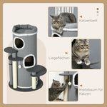 Cat Scratching Barrel 99cm with Bed & Play Ball, Grey
