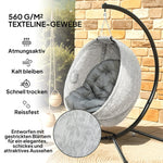 Egg-Shaped Outdoor Hanging Chair, Foldable Swing with Cup Holder, Gray