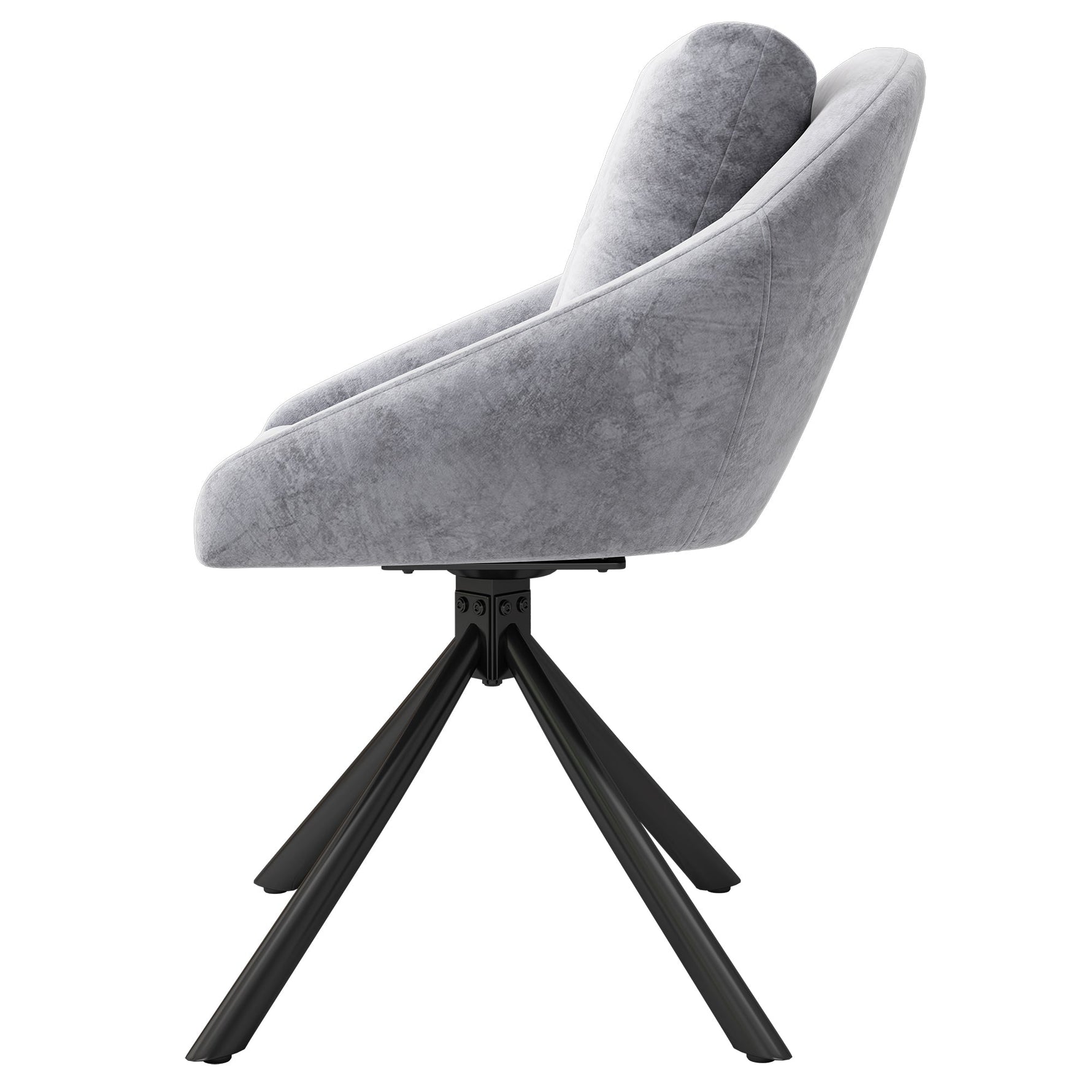 Swivel Dining Chair Set of 6 with Ergonomic Design, Grey Velvet