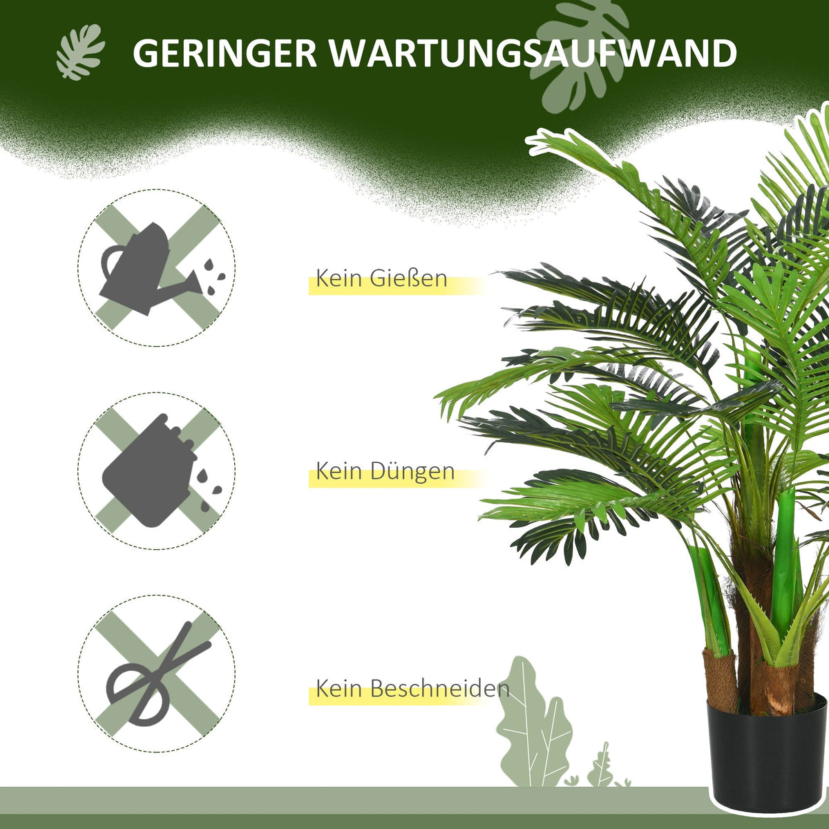 Artificial Palm Tree 100cm 27 Branches Indoor Outdoor Green