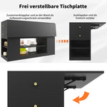 Modern Kitchen Island Cabinet Drawers Shelves Buffet Storage - Black