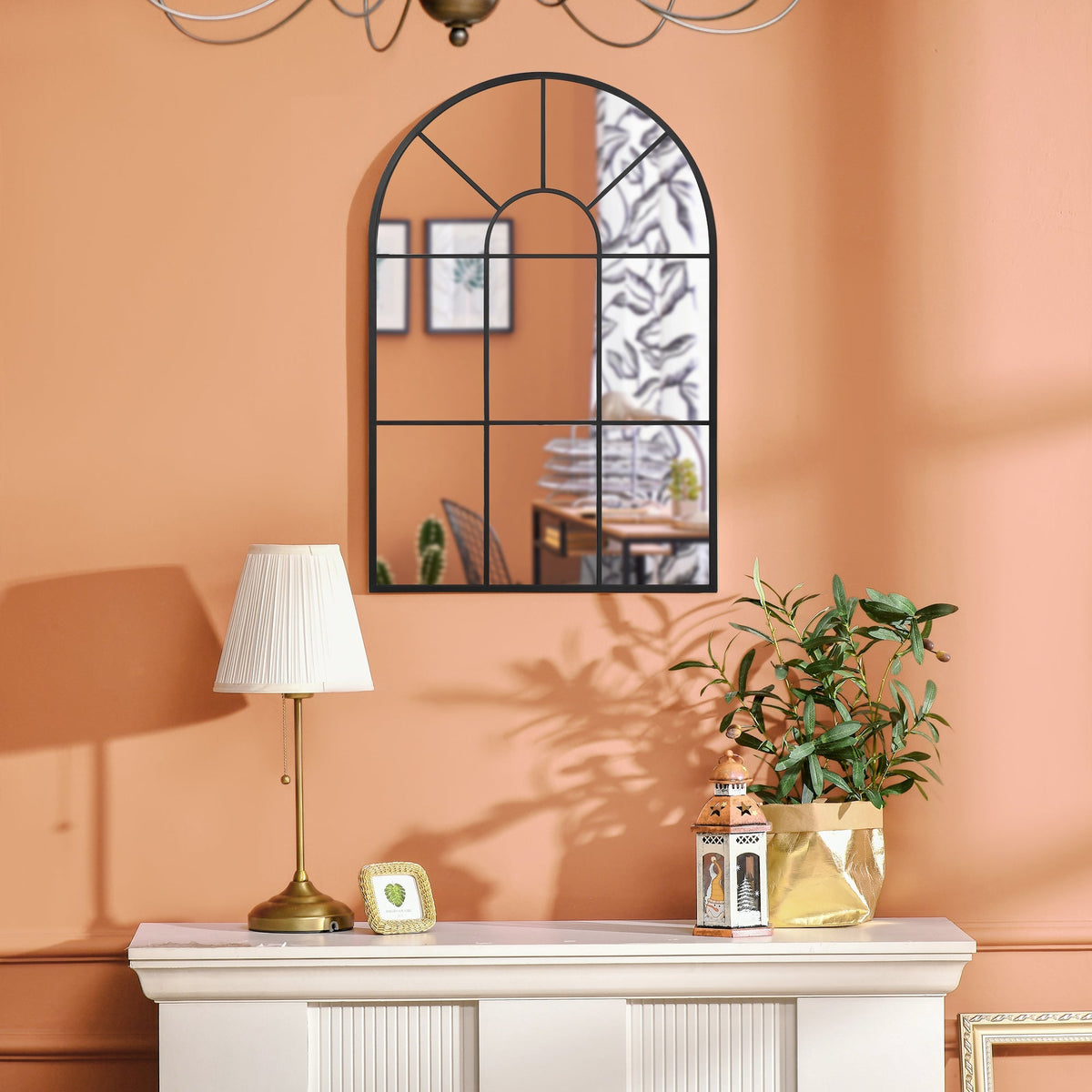 Window Mirror, Metal Frame, Black
