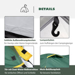 Dome Tent 2-3 Persons Fiberglass Polyester Green+Yellow