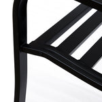 Garden Bench 3-Seater Steel with Cast Iron Armrests, Black