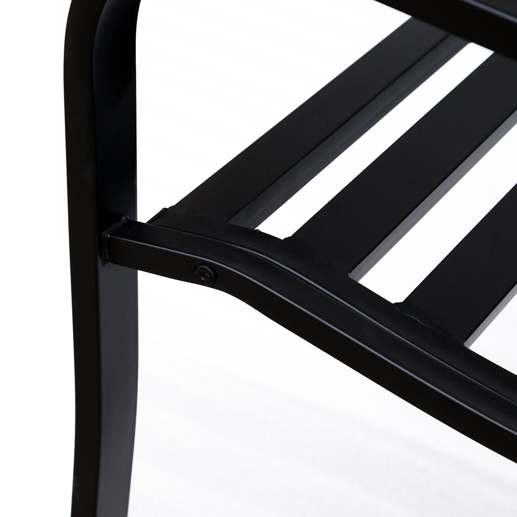 Garden Bench 3-Seater Steel with Cast Iron Armrests, Black