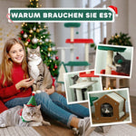 Christmas Cat Tree, 135cm with Bed, House, Scratching Posts, Toy Balls, Multi-color