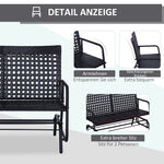 Swing Bench, 2-Seater Garden Swing, Polyrattan