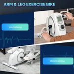 Pedal Trainer Mini Exercise Bike, 8 Adjustable Magnetic Resistance, Arm and Leg Trainer, Fitness