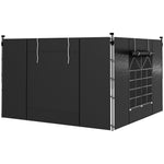 Gazebo Side Panels, 3x3/3x6 m, Window, Waterproof, Black Oxford Fabric