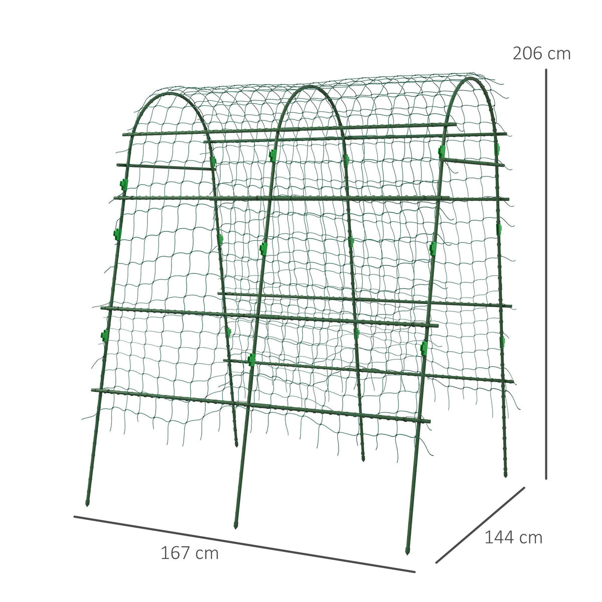 Trellis Adjustable Espalier Plant Frame Net Steel, Green