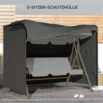 Hollywood Swing Cover 3-Seater Protective Water-Repellent UV-Resistant 600D Oxford Fabric, Dark Grey