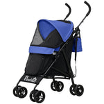 Dog Stroller, Foldable Buggy for Dogs & Cats, 4 kg, Dark Blue