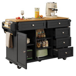 Dining Trolley 134x46x92cm Mobile & Stationary Storage Cabinet Black